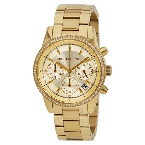 michael kors gold watch women's|michael kors chronograph gold.